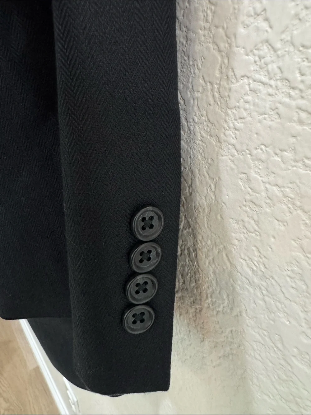 Jos A Bank Signature Sport Coat Blazer 43R Black Silk Camel Hair 2 Button